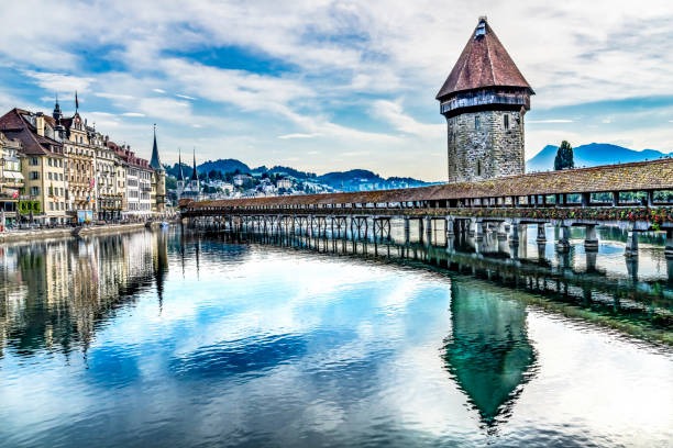 istock Chapel Wooden Covered Bridge Inner Harbor Lucerne Switzerland 1428141466