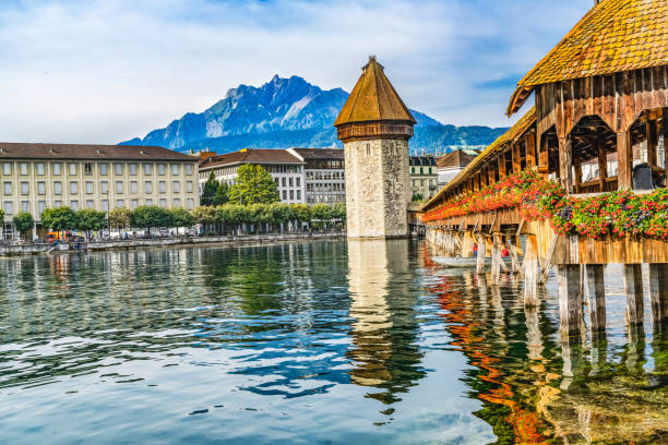 istock Chapel Wooden Covered Bridge Inner Harbor Lucerne Switzerland 1428141476