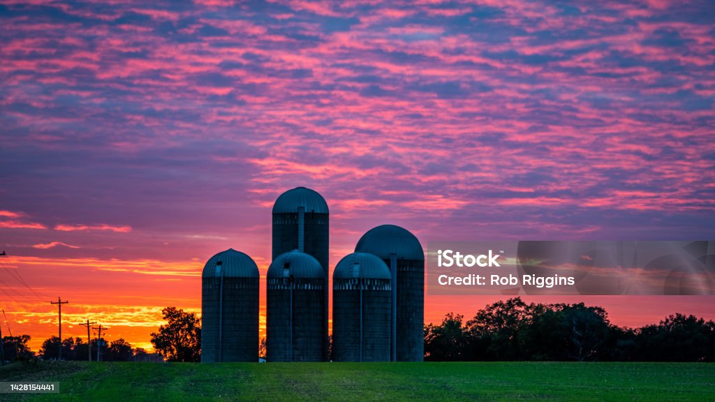 Sunset in the heartland Iowa sunset Sunset Stock Photo