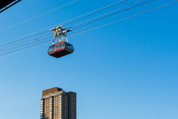 New York City, NY - September 15, 2021: The Roosevelt Island Tramway connects the island to midtown Manhattan.