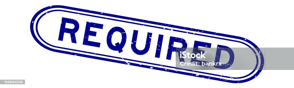 Required Blue Vector Grunge Blue Required Word Rubber Seal Stamp On White Background Stock ...
