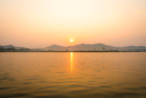 freshwater lake view in the morning.