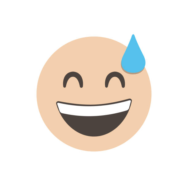ilustraciones, imágenes clip art, dibujos animados e iconos de stock de phew emoji, cara sonriente con sudor, emoji de alivio. divertido emoticono amarillo. diseño de personajes de emoticonos sonrientes. aislado 3d. vector emoticono. para la interfaz de usuario - phew