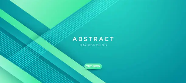 Vector illustration of Abstract green gradient papercut geometric background. Modern futuristic background . Can be use for landing page, book covers, brochures, flyers, magazines, any brandings, banners, headers, presentations, and wallpaper backgrounds