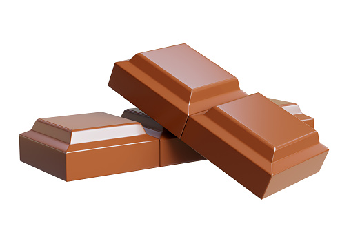 Chocolates bar isoalted on white background,clipping path.