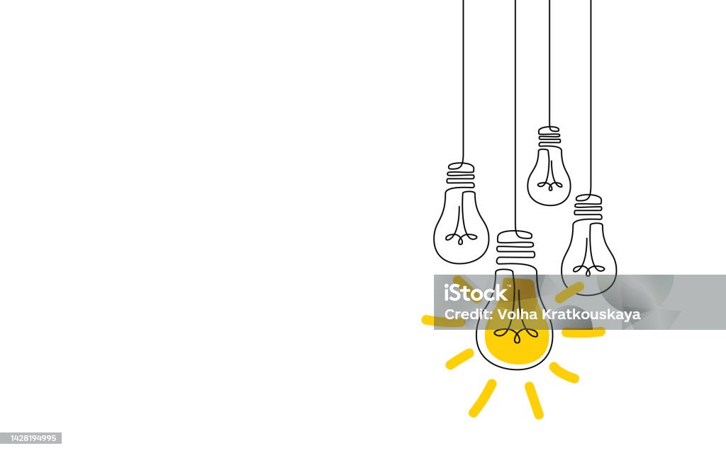 Concept d’idée avec des ampoules d’une ligne. Idée d’innovation. Processus de démêlage du fil pour fournir de l’électricité à l’ampoule. Bannière d’idée créative avec des lampes. Signe de créativité. Illustration vectorielle contour - clipart vectoriel de Inspiration libre de droits Concept d’idée avec des ampoules d’une ligne. Idée d’innovation. Processus de démêlage du fil pour fournir de l’électricité à l’ampoule. Bannière d’idée créative avec des lampes. Signe de créativité. Illustration vectorielle contour - clipart vectoriel de Inspiration libre de droits
