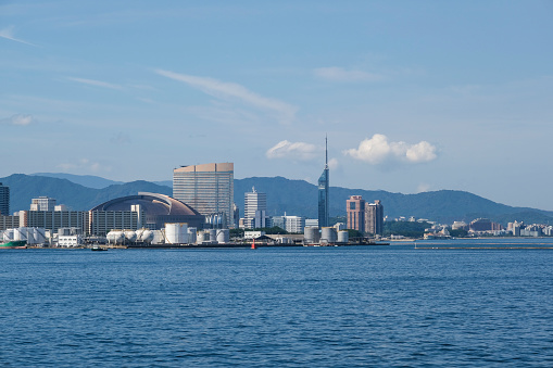 Fukuoka waterfront seen from Hakata Bay