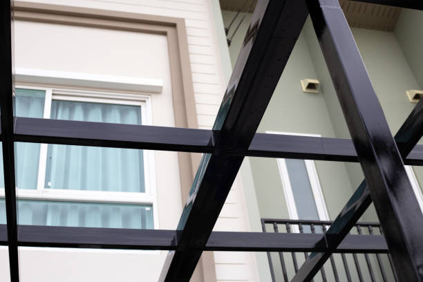 istock Steel roof structure. Build a room addition 1428220862