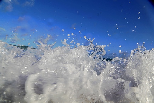 white water washing ashore