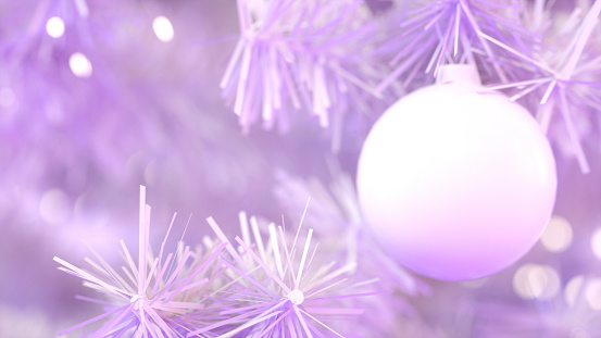 3d rendering of Christmas tree with bokehs new year background.