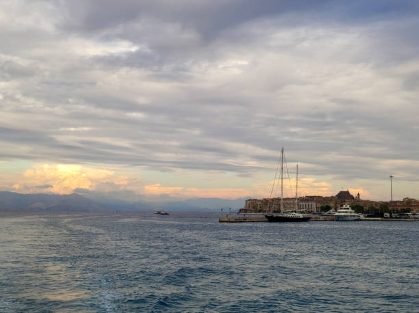 sunset on Corfu island