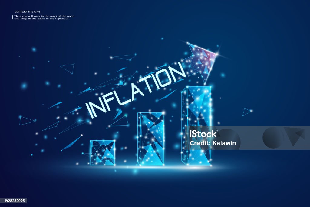 Dynamic Inflation Background Inflation Concept On Low Polygonal Wireframe Background Stock ...