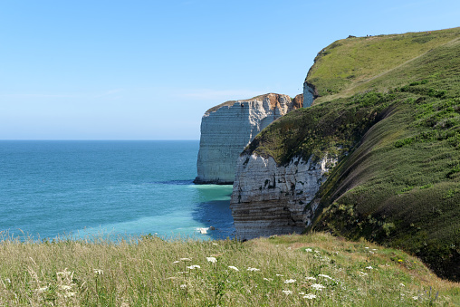 Cliffs of the Antifer cape in Normandy coast
