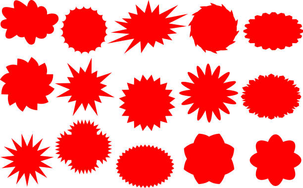 ilustraciones, imágenes clip art, dibujos animados e iconos de stock de starbursts - ilustración vectorial - explotar