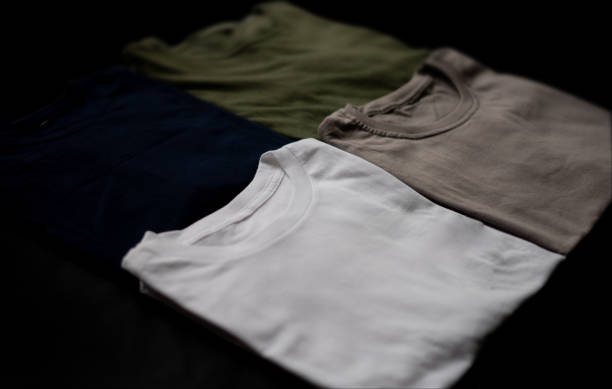 istock plain foldable t-shirts for mockup templates and advertising campaigns 1428237588