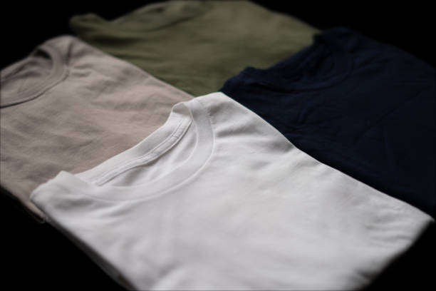 istock plain foldable t-shirts for mockup templates and advertising campaigns 1428237595