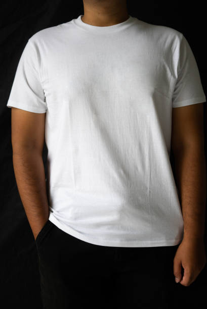 istock men wear plain T-shirts for mockups templates. blank t-shirt for front side design 1428237806