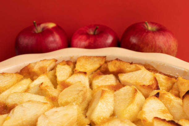 istock Freshly baked clafoutis pie with apples. 1428246672