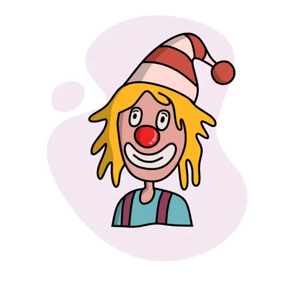 Vector illustration of Set of Hand Drawn color Doodle 	
clown