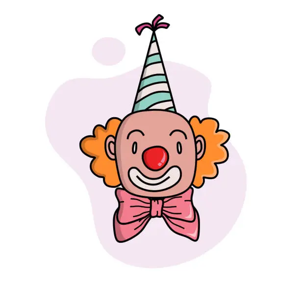 Vector illustration of Set of Hand Drawn color Doodle 	
clown