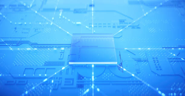 istock 3D rendering of cyberpunk AI. Circuit board. Technology background. Central Computer Processors CPU and GPU concept. Motherboard digital chip. Tech science background. 1428249710
