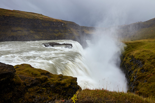 Gullfoss waterfall on the Hvíta river in Southwest Iceland