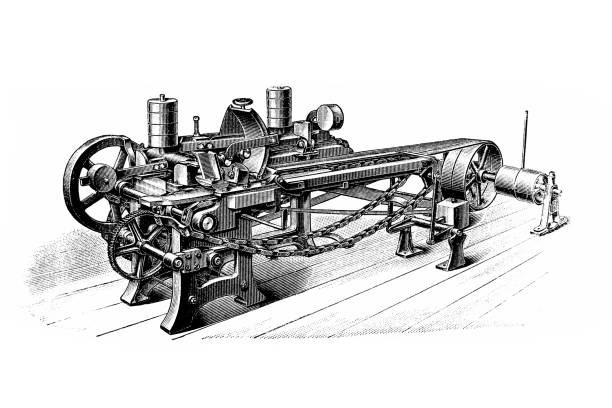 Wood industry, woodworking machines, staves planing machine and recess machine, by Anton & Sons in Flenburg, Germany