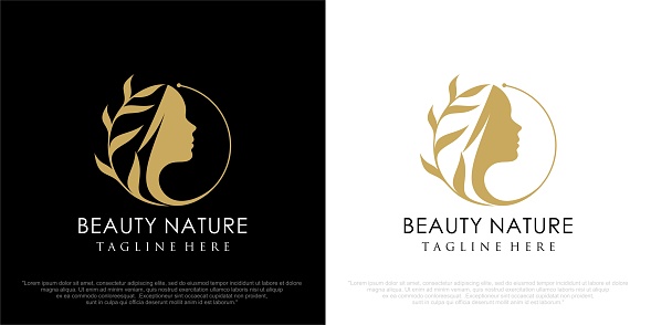 beauty women for salon with modern style logo design