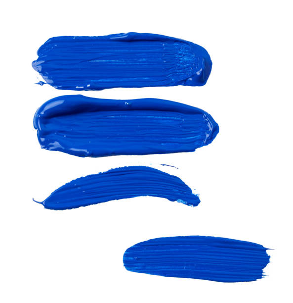 istock Blue traces of paint isolated on a white background 1428254632