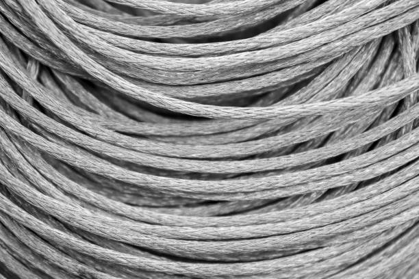 istock Coil of galvanized steel hawser for towing 1428259859