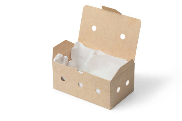 istock Brown paper box with cooling vents for food packaging 1428260540