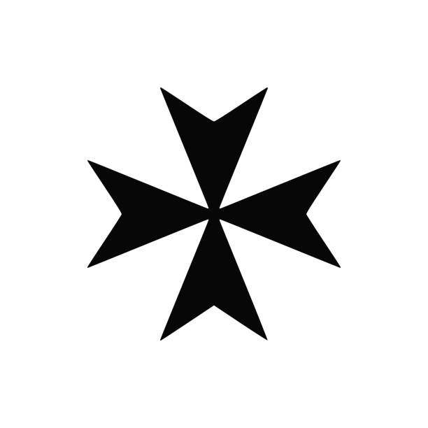 Cross of Malta black icon vector symbol Cross of Malta vector editable flat style symbol. Religion and crusades related concept illustration knights templar symbols stock illustrations