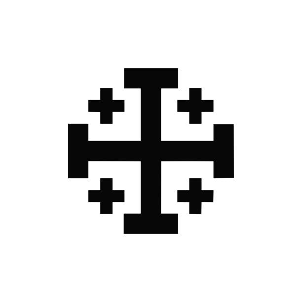 ilustraciones, imágenes clip art, dibujos animados e iconos de stock de cruzados cruz cristiana símbolo vector icono - templarios