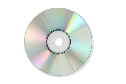 CD seen on the back giving multi-colors with exposure to light.