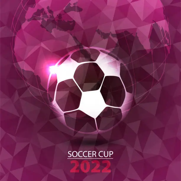 Vector illustration of football 2022 world championship cup background soccer