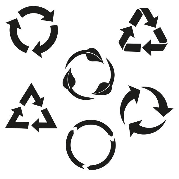 recycle icon pack - vektorillustration stock-illustration - recyclingsymbol stock-grafiken, -clipart, -cartoons und -symbole