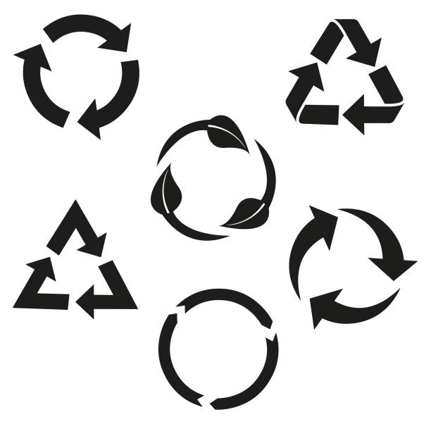 illustrations, cliparts, dessins animés et icônes de recycle icon pack - illustration vectorielle - symbole de recyclage