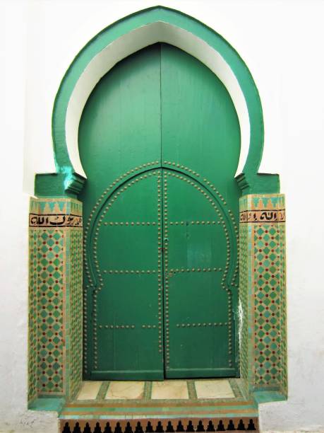 istock Arabic style green door. 1428262777