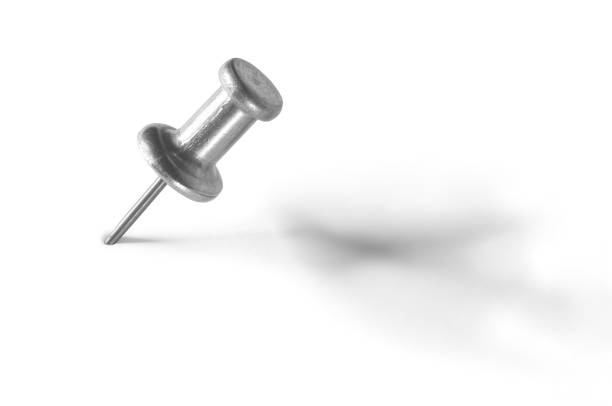 istock silver color push pin on a white background 1428262935