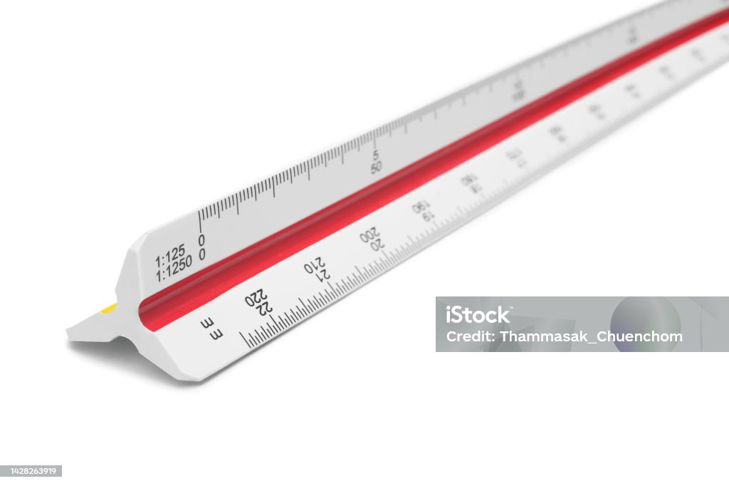 Tryangle Scale Triangle Scale Ruler On White Stock Photo - Download Image Now - Scale ...