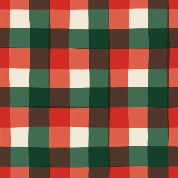 Vector illustration of Christmas Tartan seamless Pattern.