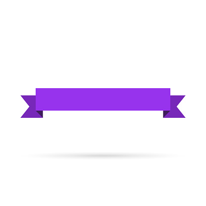 Purple ribbon banner isolated on a blank background. Element for your design, with space for your text. Vector Illustration (EPS10, well layered and grouped). Easy to edit, manipulate, resize or colorize.