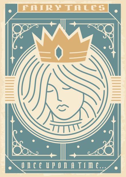 おとぎ話の本の表紙と王女の肖像画 - 1900s image点�のイラスト素材／クリップアート素材／マンガ素材／アイコン素材