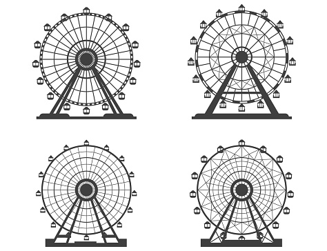 Ferris wheel vector set
