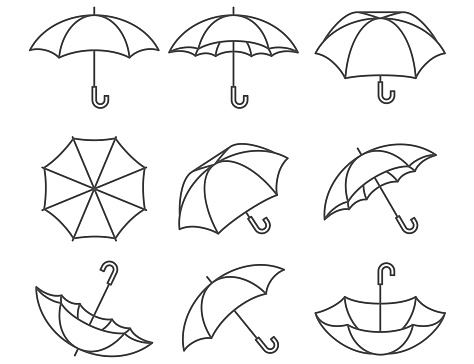 Umbrella icon set