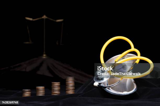 Health Insurance Is Money Saving Finance For Health Care And Wealth Concept Stack Coin Growth Economy Graph To Stethoscope Hospital Treatment Increase Profit Success In Market Copy Space Stock Photo - Download Image Now