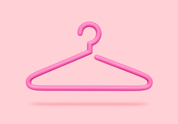 istock Clothes hanger isolated on pink background. Hanger icon. Clipping path included 1428269921