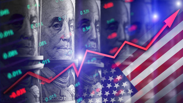 The concept of the growth of the American stock market, inflation, Fed rates, unemployment The concept of the growth of the American stock market, inflation, Fed rates, unemployment feeding stock pictures, royalty-free photos & images
