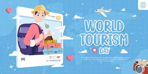 Vector illustration of World tourism day concept illustration
