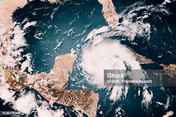 Hurricane Ian 2022 Cloud Map Caribbean Sea 3d Render Neutral Stock Photo - Download Image Now